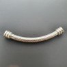 Distanziatore In Ottone Forma Cilindro Curvato Martellato 05X49mm-Argentato 1pz