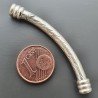 Distanziatore In Ottone Forma Cilindro Curvato Martellato 05X49mm-Argentato 1pz
