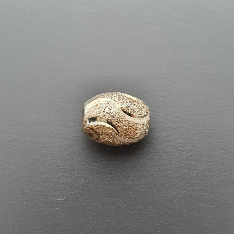 Distanziatore In Ottone Forma Ovale Diamantata 08X10mm-Argentato 1pz