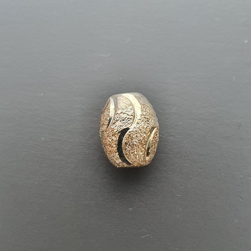Distanziatore In Ottone Forma Ovale Diamantata 08X10mm-Argentato 1pz