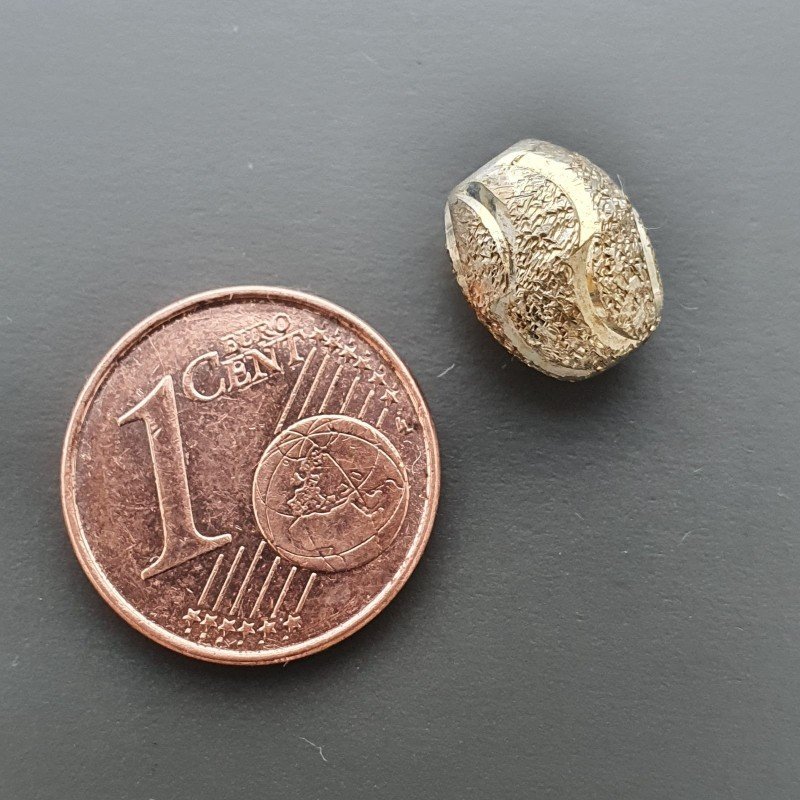 Distanziatore In Ottone Forma Ovale Diamantata 08X10mm-Argentato 1pz