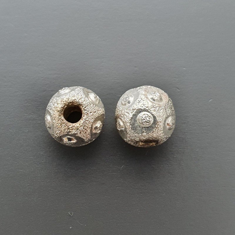 Distanziatore In Ottone Forma Tondo Diamantata 08mm-Argentato 1pz