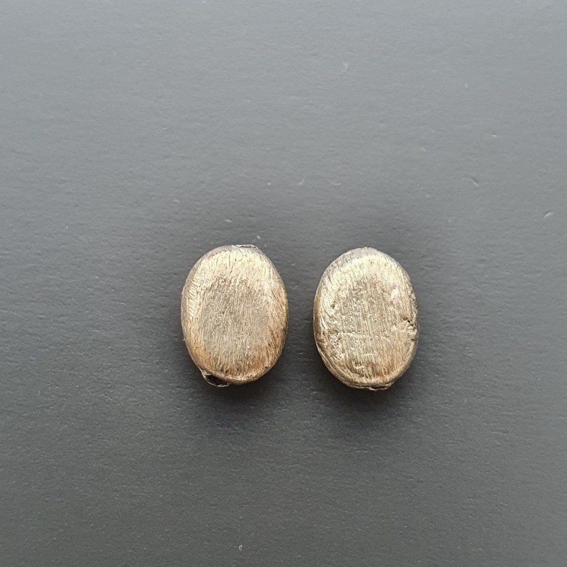 Distanziatore Di Ottone Forma Ovale Piatto Satinato 06X08mm-Argentato 21pz