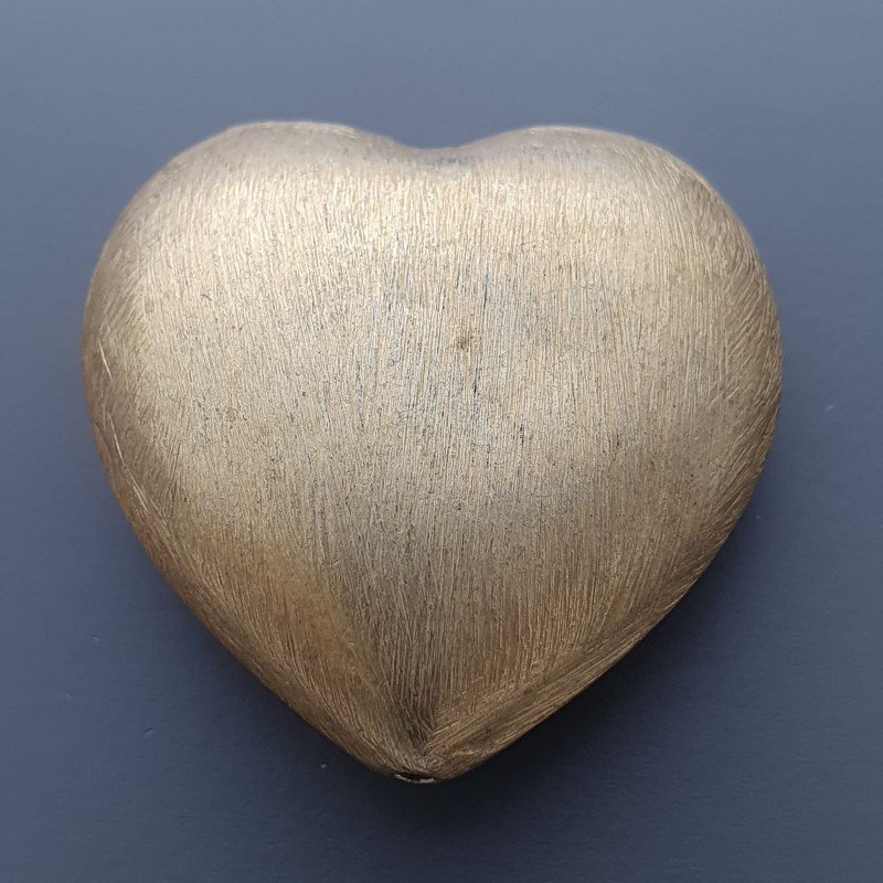 Distanziatore Di Ottone Forma Cuore Satinato 34X35mm-Dorato 1pz Distanziatore Di Ottone Forma Cuore Satinato 34X35mm-Dorato 1pz