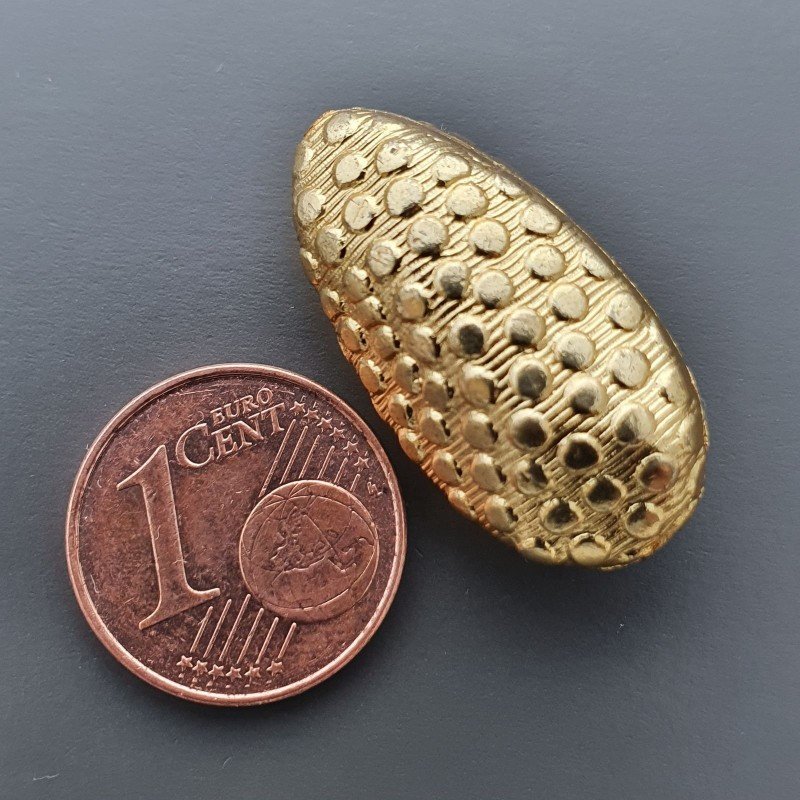 Distanziatore In Ottone Forma Gocce Lavorato Antico Tribal 13X25mm-Dorato 1pz