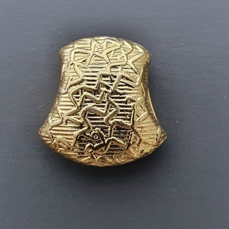 Distanziatore In Ottone Forma Fantasia Lavorato Antico Tribal 12X14mm-Dorato 1pz