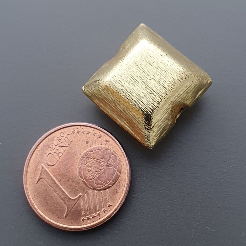 Distanziatore In Ottone Forma Quadrata Satinata14mm-Dorato 1pz