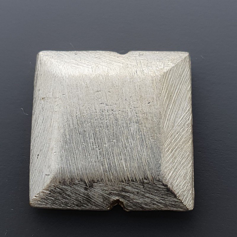 Distanziatore In Ottone Forma Quadrato Satinata Piatto 22mm-Argentato 1pz