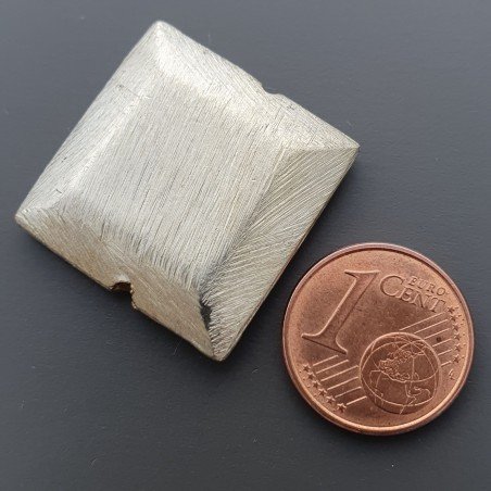 Distanziatore In Ottone Forma Quadrato Satinata Piatto 22mm-Argentato 1pz
