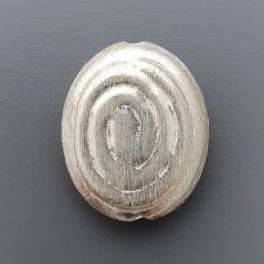 Distanziatore In Ottone Ovale Lavorato Spirale 20X24mm-Argentato 1pz