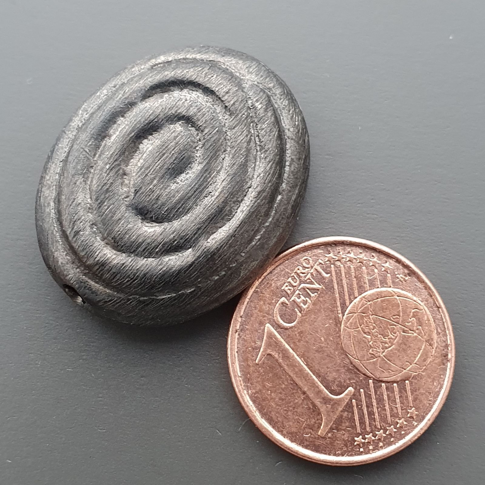 Distanziatore In Ottone Forma Ovale Lavorato Spirale 18X22mm-Brunito 1pz