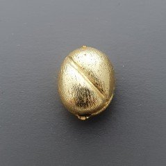 Distanziatore In Ottone Forma Ovale Satinato Inciso 10X12mm-Dorato 1pz