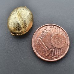 Distanziatore In Ottone Forma Ovale Satinato Inciso 10X12mm-Dorato 1pz
