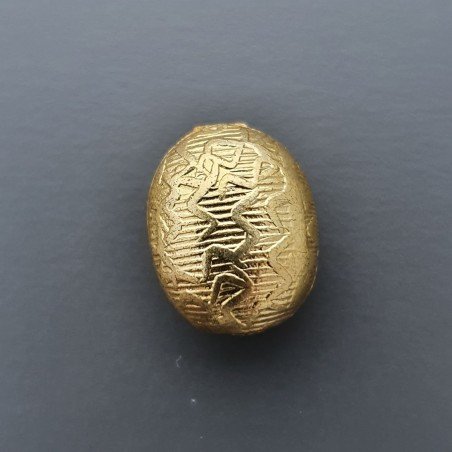 Distanziatore In Ottone Forma Ovale Lavorato Antico Tribal 11x14mm-Dorato 1pz