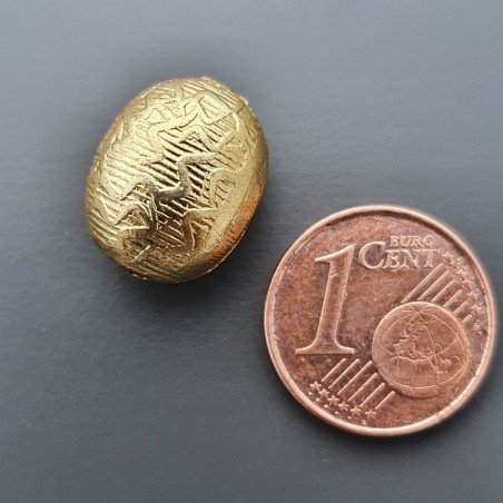 Distanziatore In Ottone Forma Ovale Lavorato Antico Tribal 11x14mm-Dorato 1pz
