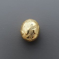 Distanziatore In Ottone Forma Ovale Lavorato Antico Tribal 10x12mm-Dorato 1pz