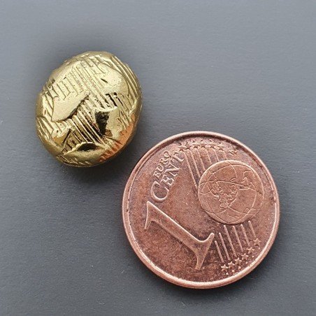 Distanziatore In Ottone Forma Ovale Lavorato Antico Tribal 10x12mm-Dorato 1pz