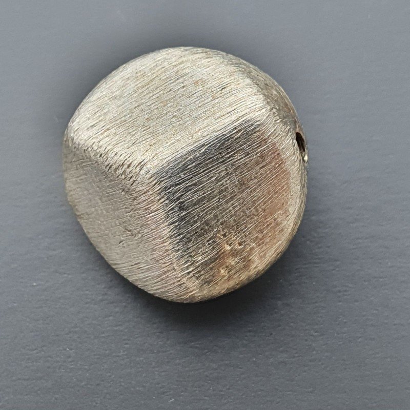 Distanziatore In ottone Forma Tondo Piatto Martellato Satinato 15mm-Argentato 1pz
