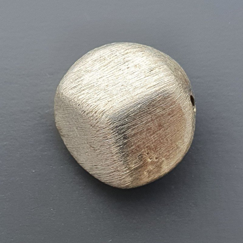 Distanziatore In ottone Forma Tondo Piatto Martellato Satinato 15mm-Argentato 1pz