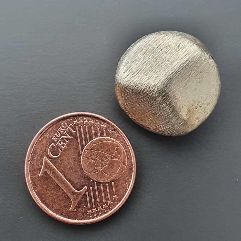 Distanziatore In ottone Forma Tondo Piatto Martellato Satinato 15mm-Argentato 1pz