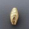 Distanziatore In Ottone Forma Ovale Lavorato Antico Tribal 09X17mm-Dorato 1pz