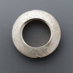 Distanziatore In Ottone Forma Cerchio Satinato Forato 20mm-Argentato 1pz