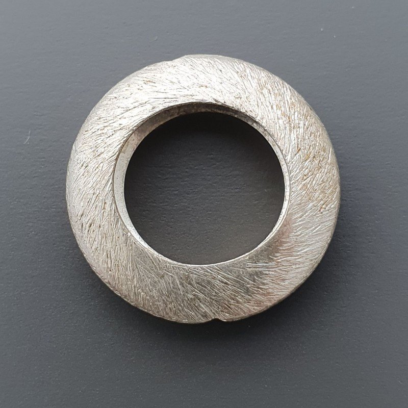 Distanziatore In Ottone Forma Cerchio Satinato Forato 20mm-Argentato 1pz
