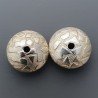 Distanziatore In Ottone Forma Dischio Lavorato Antico Tribal 14mm-Argentato 1pz