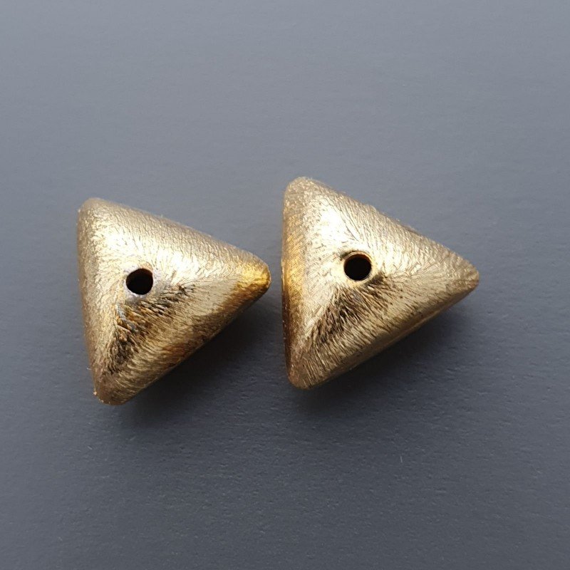 Distanziatore In Ottone Forma Triangolo Satinato 11mm-Dorato 1pz