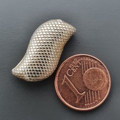 Distanziatore In Ottone Forma Fantasia Lavorato Antico Tribal 10X20mm-Argentato 1pz