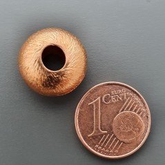 Distanziatore In Ottone Forma Rondelle Satinato Forato 14mm-Ramato 1pz