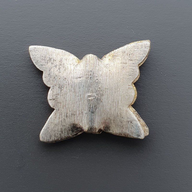 Distanziatore In Ottone Forma Farfalla Satinata 17X15mm-Argentato 1pz