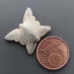 Distanziatore In Ottone Forma Farfalla Satinata 17X15mm-Argentato 1pz