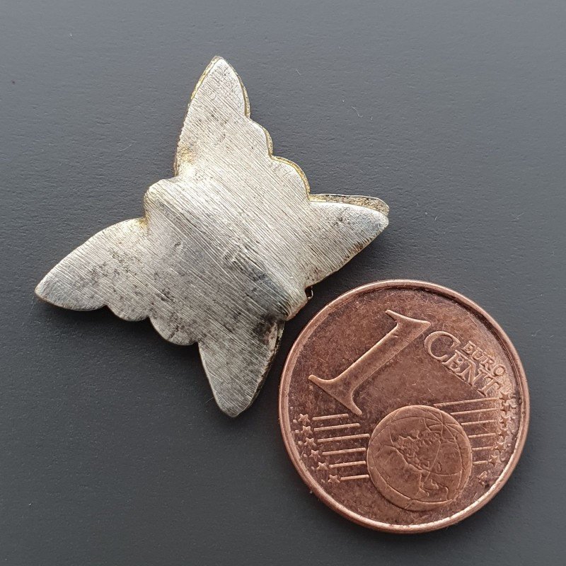 Distanziatore In Ottone Forma Farfalla Satinata 17X15mm-Argentato 1pz
