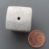 Distanziatore In Ottone Forma Cubo Satinato 19X20mm-Argentato 1pz