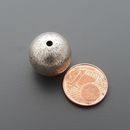 Distanziatore In Ottone Forma Tondo Satinato 16mm-Argentato 1pz