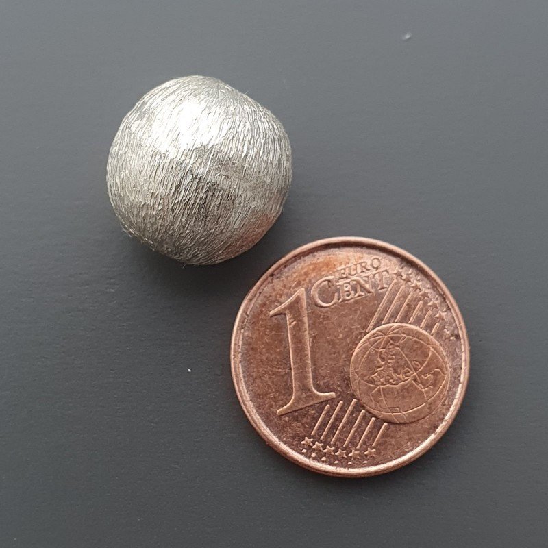 Distanziatore In Ottone Forma Tondo Satinato 12mm-Argentato 1pz