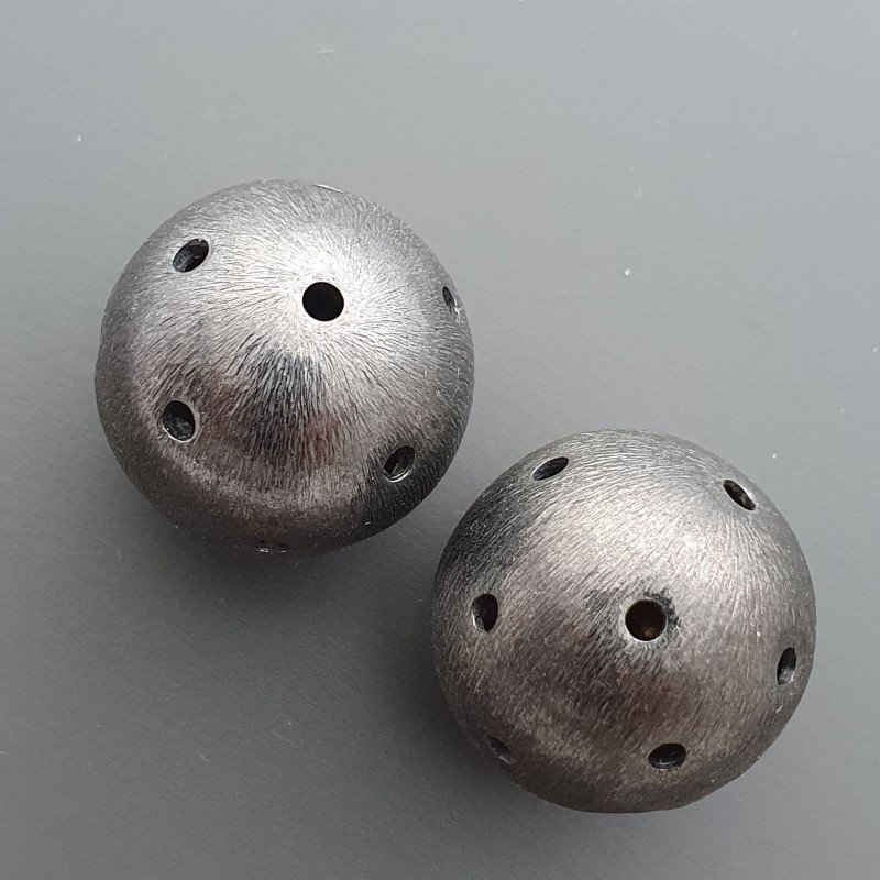 Distanziatore In Ottone Forma Tondo Satinato Forato 22mm-Brunito 1pz