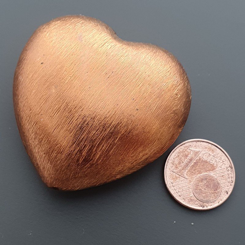 Distanziatore In Ottone Cuore  Satinato 38x39mm-Ramato 1pz