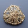 Distanziatore In Ottone Forma Cuore Lavorato A Filo 28x32mm-Dorato 1pz
