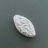 Distanziatore In Ottone Forma Ovale Lavorato Antico Tribal 11x20mm-Argentato 1pz