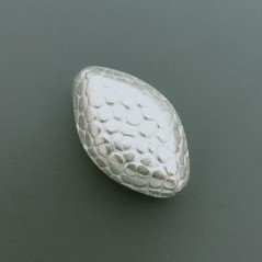 Distanziatore In Ottone Forma Ovale Lavorato Antico Tribal 18x28mm-Argentato 1pz