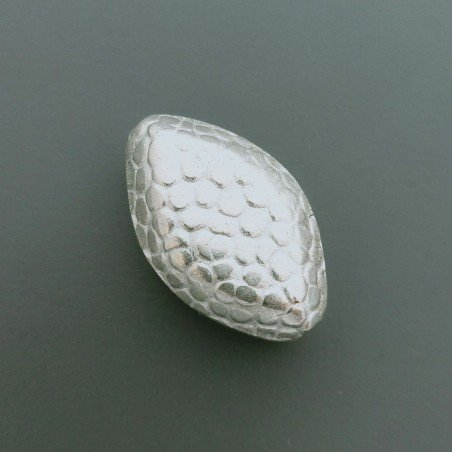 Distanziatore In Ottone Forma Ovale Lavorato Antico Tribal 18x28mm-Argentato 1pz