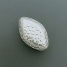 Distanziatore In Ottone Forma Ovale Lavorato Antico Tribal 18x28mm-Argentato 1pz