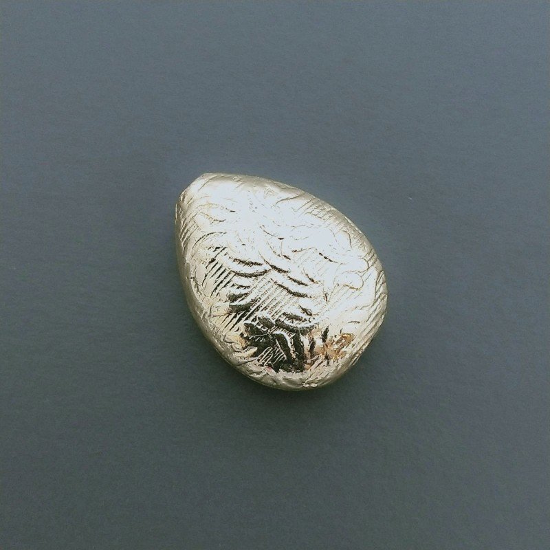 Distanziatore In Ottone Forma Goccia Lavorato Antico Tribal 12x15mm-Dorato 1pz