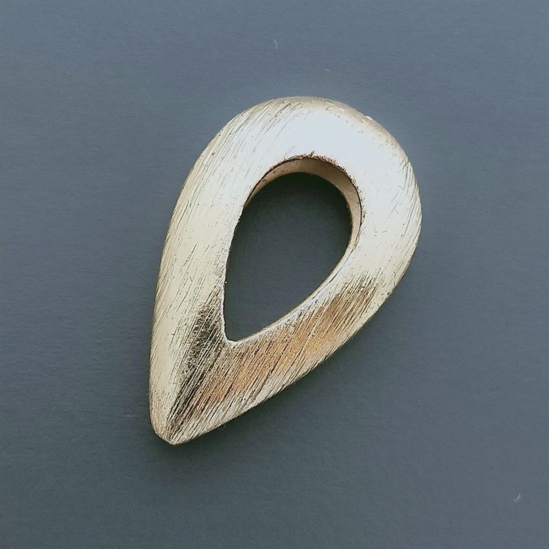 Distanziatore In Ottone Forma Goccia Satinato Forata 23X14mm-Dorato 1pz