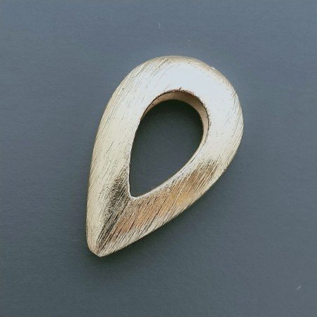 Distanziatore In Ottone Forma Goccia Satinato Forata 23X14mm-Dorato 1pz