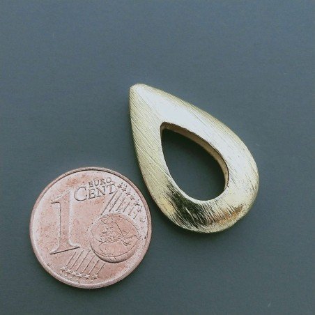 Distanziatore In Ottone Forma Goccia Satinato Forata 23X14mm-Dorato 1pz