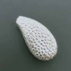 Distanziatore In Ottone Forma Goccia Lavorato Antico Tribal 20x38mm-Argentato 1pz