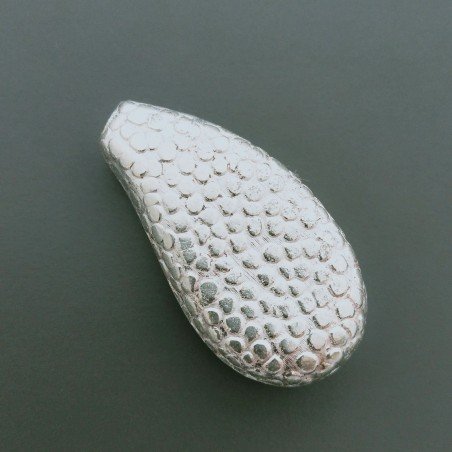 Distanziatore In Ottone Forma Goccia Lavorato Antico Tribal 20x38mm-Argentato 1pz